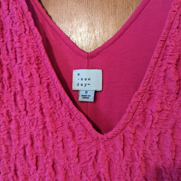 a new day Puckered Knit Midi Dress in Pink | Size Small - Picture 2 of 5